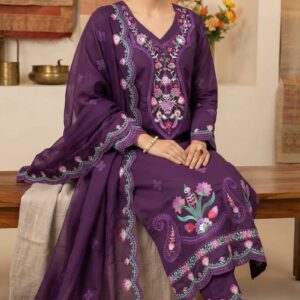 Embroidery Readymade Three Piece – 2 Colours Available